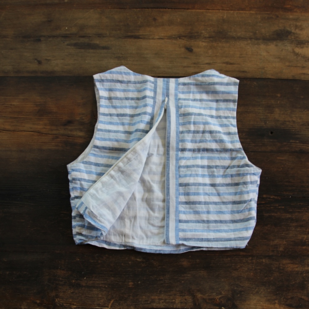 Nautical Blue Striped Crop Top